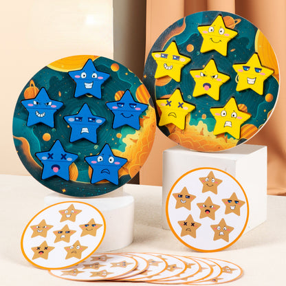 Wooden Building Blocks Star Face-Changing Educational Toy 6