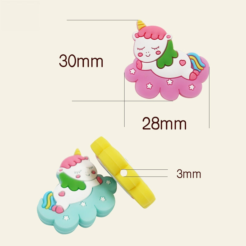 Silicone Focal Beads Cloud Unicorn Sleeping Pose on Cloud 2