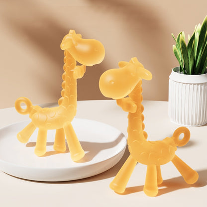 Silicone Giraffe Shape Baby Teething Toy for Infant 2