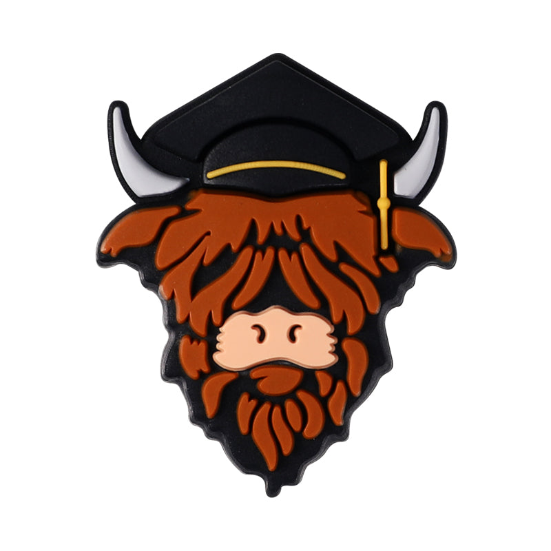 Silicone Focal Beads Seven Professions Highland Cattle Front Facing 15