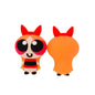 Silicone 3D Focal Beads Girl Red Bow Front Facing
