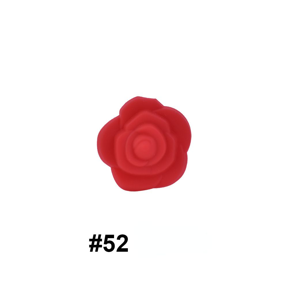 50pcs Silicone Focal Beads Rose Flower Double-Sided Design 25