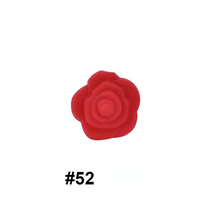 50pcs Silicone Focal Beads Rose Flower Double-Sided Design 25