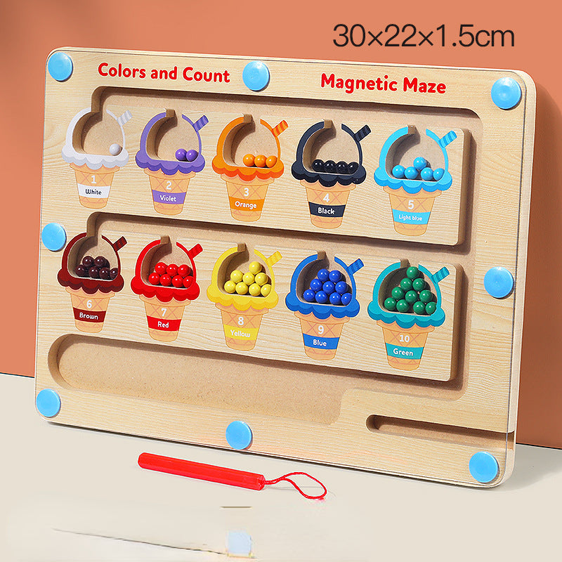 Wooden Montessori Toys Magnetic Counting Color Classification for Kids 2