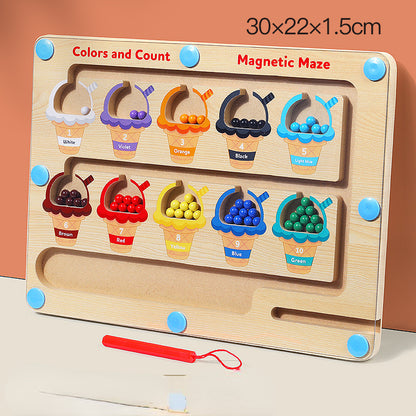Wooden Montessori Toys Magnetic Counting Color Classification for Kids 2