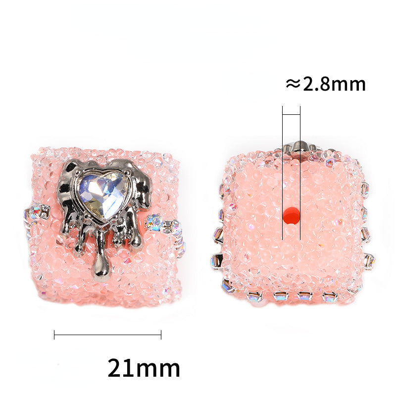 5pcs 21mm Crocore Square Acrylic Beads DIY Bracelet Making 5