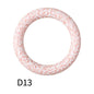 65mm Printed Silicone Beads Ring Shape Printed Design 19