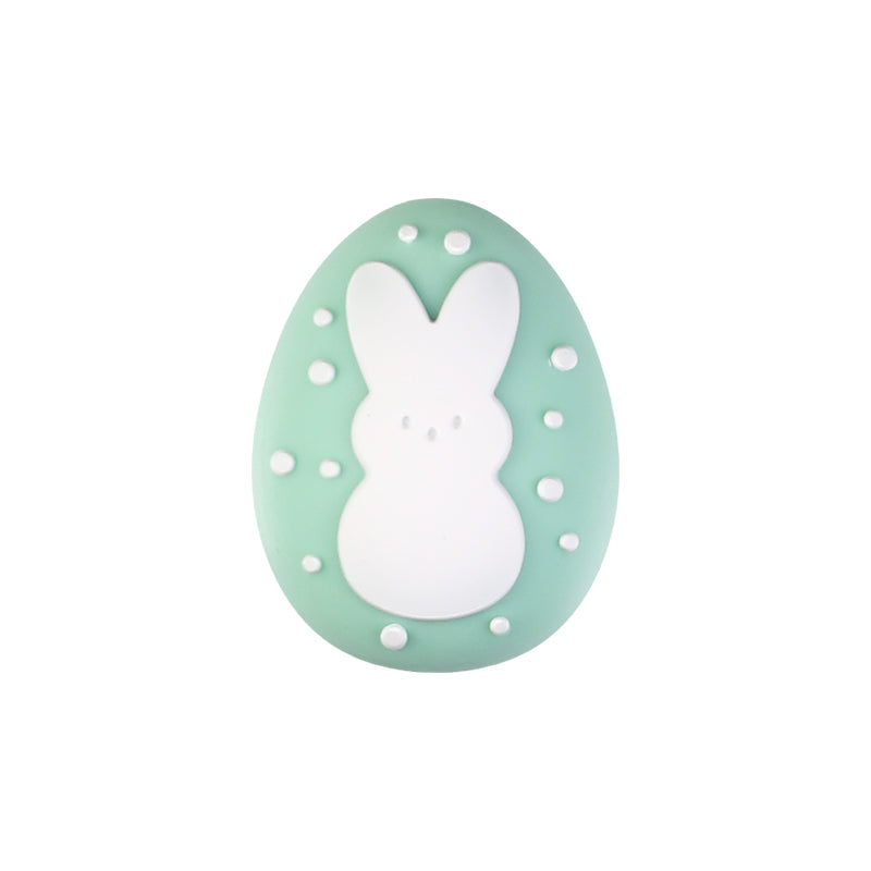 20Pcs Silicone 3D Focal Beads Easter Bunny Chick Holding Easter Egg 27
