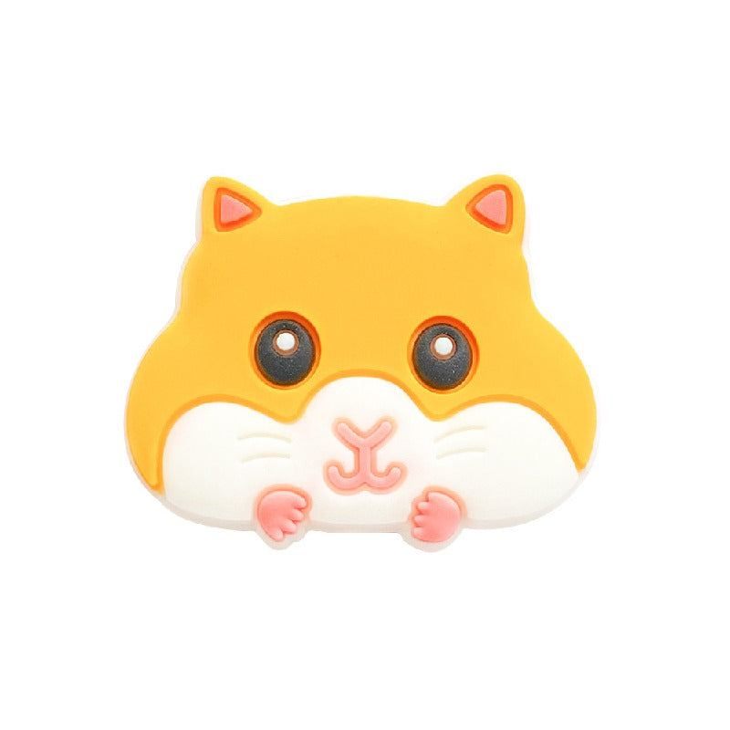 20pcs Silicone Focal Beads Hamster Front Facing Design 4
