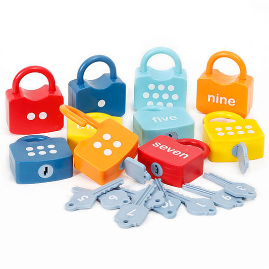 Wooden Montessori Toys Number Letter Key Pairing for Kids