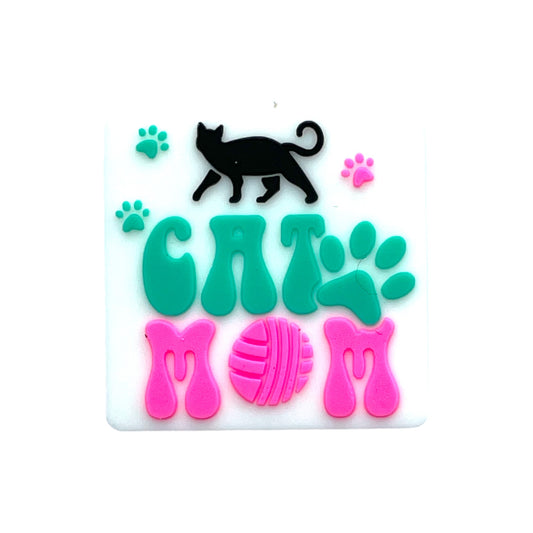 20pcs Silicone Focal Beads Cat MOM Yarn Ball Paw Print Design