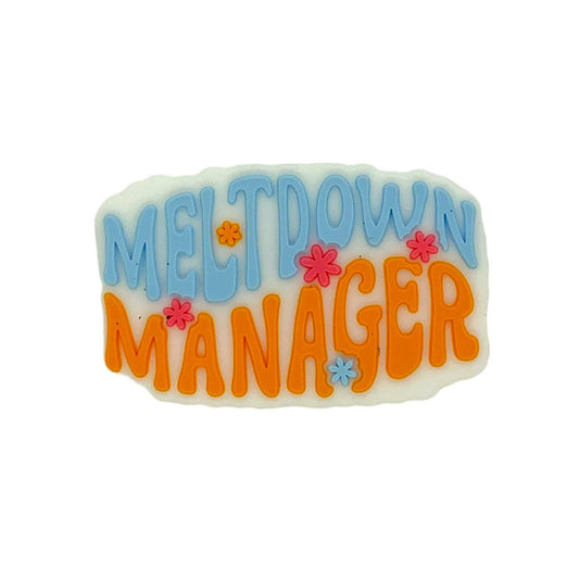 20pcs Silicone Focal Beads Meltdown Manager Text Raised Letters