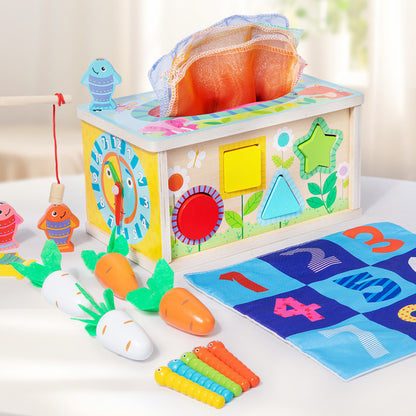 Wooden Montessori Toys Color Matching Pull Carrots for Toddlers 4