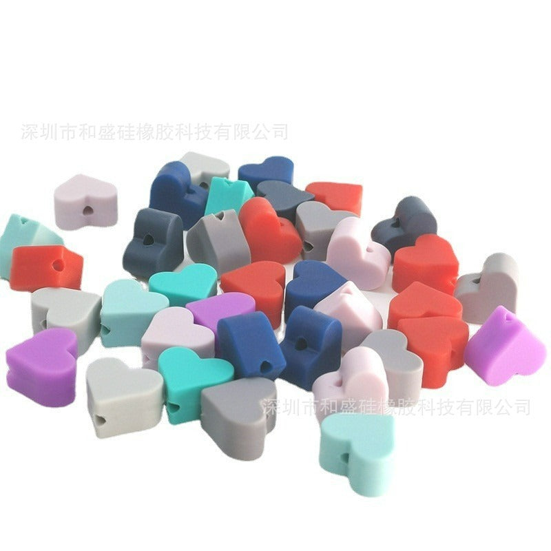 50pcs 14mm Heart Silicone Beads Colorful Diy Teether Accessories 2