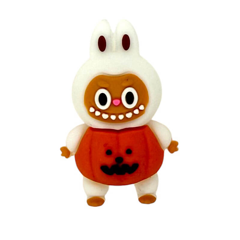 20Pcs Silicone 3D Focal Beads Bunny Costume Figure Holding Hands 6