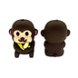 Silicone 3D Focal Beads Monkey Eating Banana Front Facing