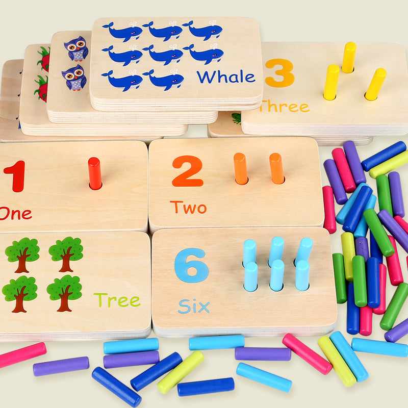 Wooden Montessori Toys Color Matching Number Pairing Board 3