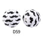 50pcs 15mm Rhombus Printed Silicone Beads Colorful Design 24