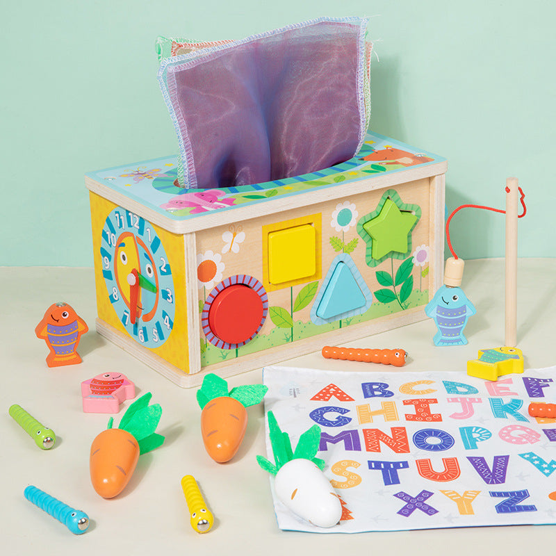Wooden Montessori Toys Color Matching Pull Carrots for Toddlers 5