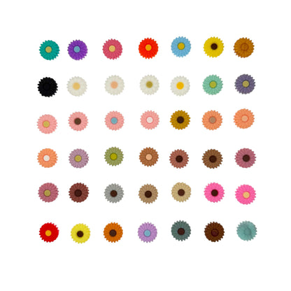 20Pcs Silicone Focal Beads Daisy Sunflower Front Facing Design