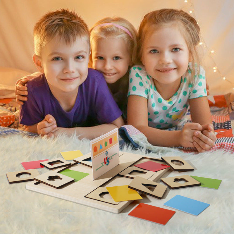 Wooden Montessori Toys Geometric Shape Pairing for Kids 4