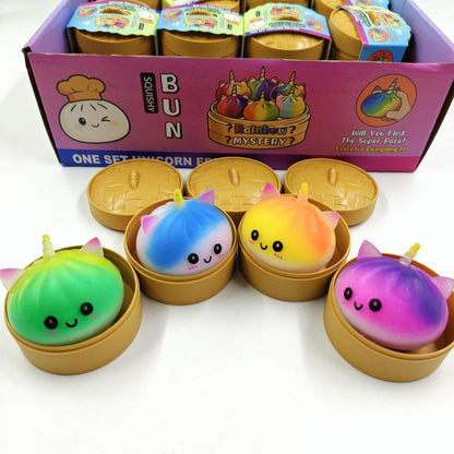 TPR Unicorn Steamed Stuffed Bun Squishy Sensory Squeeze Toy 5.5cm 4
