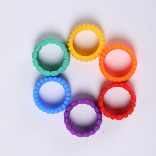 Tactile Sensory Stone Ring Shape Silicone Fidget Worry Stone Toy