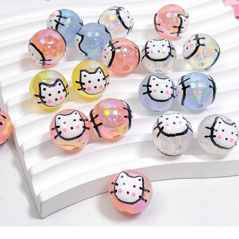 2pcs 16mm Transparent Cat Rabbit Acrylic Beads DIY Bracelet Making 3