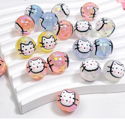 2pcs 16mm Transparent Cat Rabbit Acrylic Beads DIY Bracelet Making 3