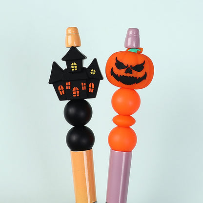 20Pcs Silicone 3D Focal Beads Halloween Theme Bat Ghost Haunted House 8
