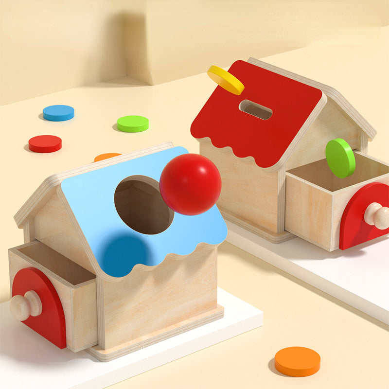 Wooden Montessori Toys Shape Paired Coin Box Sorting Toy 4