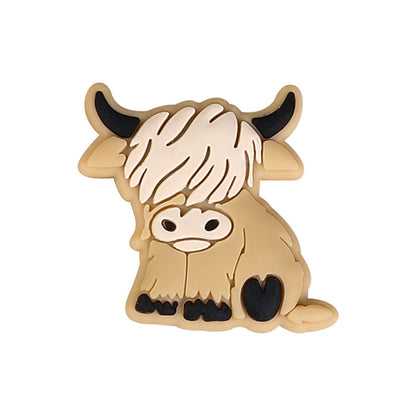 Silicone Focal Beads Highland Cow Catter Sitting Pose 12
