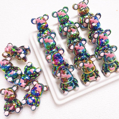 5pcs 22x32mm Light In the Dark Little Bear Acrylic Beads Glow in Dark 10