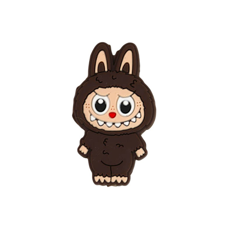 20Pcs Silicone Focal Beads Funny Character Bunny Suit Design 2