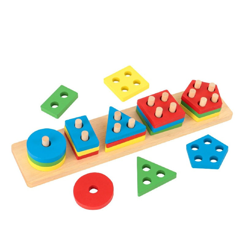 Wooden Geometric Montessori Toys Shape Sorting Educational Toy