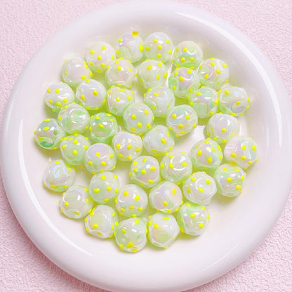 10pcs 16mm Dot Fig Acrylic Beads UV Finish DIY Bracelet Making 8