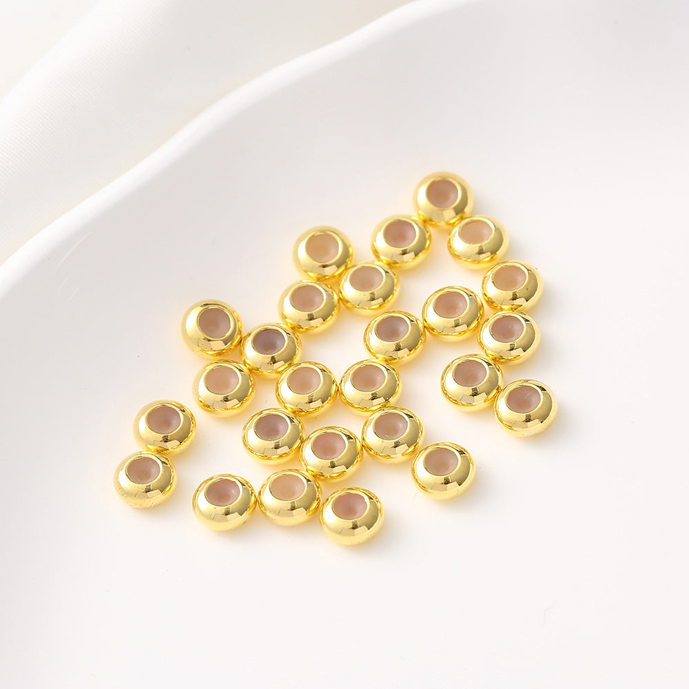 50pcs Smooth Brass Spacer Crimp Beads 6