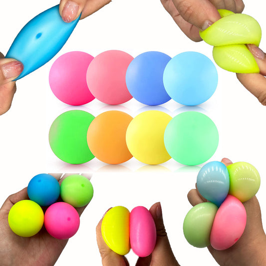 TPR Soft Rainbow Flour Ball Sensory Fidget Toy 3.5cm