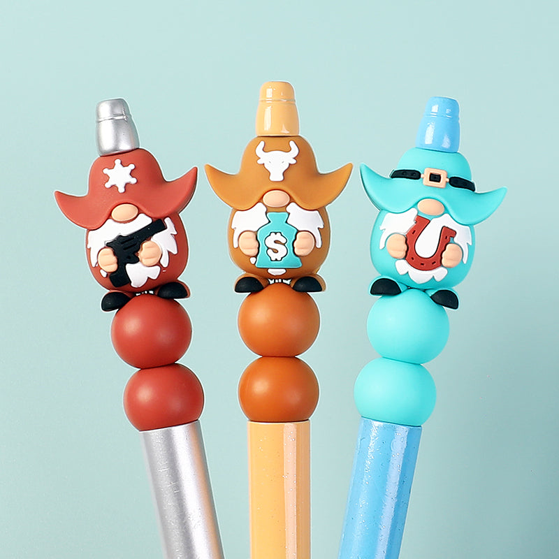 20Pcs Silicone 3D Focal Beads Cowboy Series Holding Horseshoe and Money Bag 3