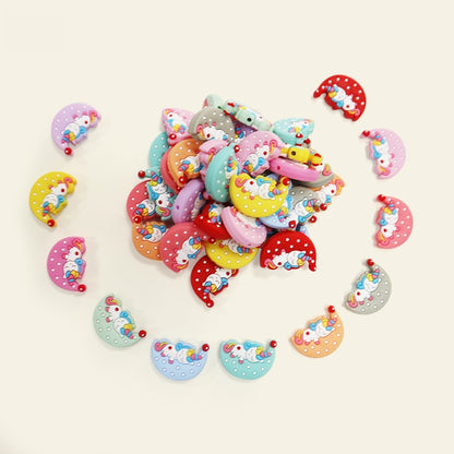 Silicone Focal Beads Unicorn Moon with Star Detail 4