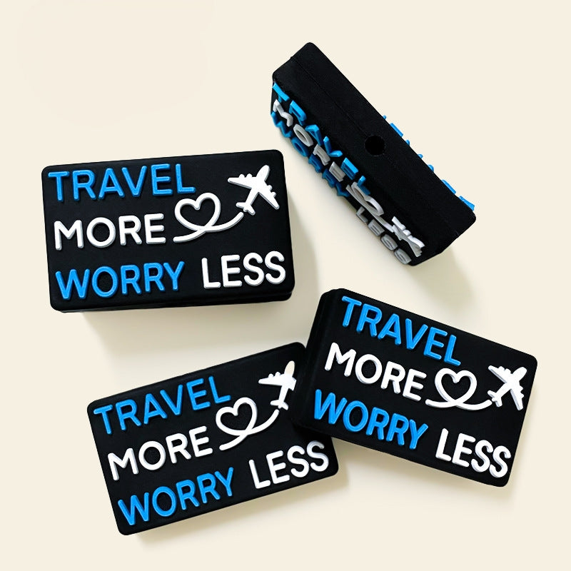 20Pcs Silicone Focal Beads Travel More Worry Less Printed Text