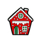 20pcs Silicone Focal Beads Christmas Gingerbread House Red Design