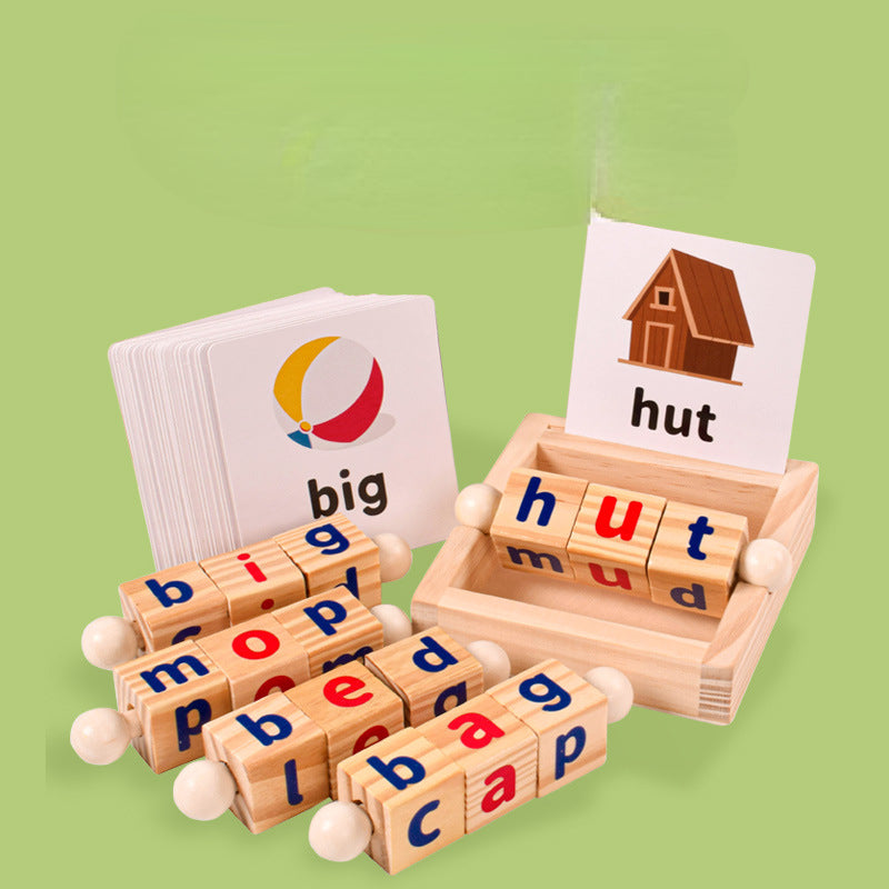 Wooden Letter Spelling Blocks Montessori Toys Educational 2
