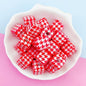 10pcs 16mm Houndstooth Pattern Square Acrylic Beads Jewelry Making 7