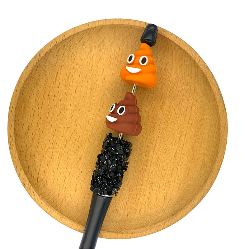 Silicone 3D Focal Beads Poop Pile Front Facing 2