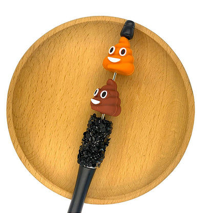 Silicone 3D Focal Beads Poop Pile Front Facing 2