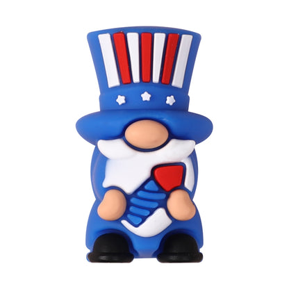 20Pcs Silicone 3D Focal Beads Independence Day Dwarf USA Theme 13