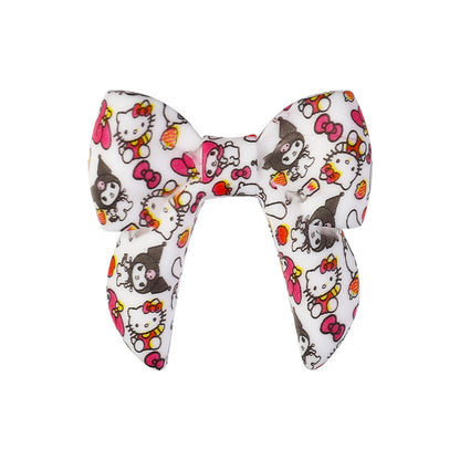 10Pcs Silicone 3D Focal Beads Colorful Bow Printed Shape 15