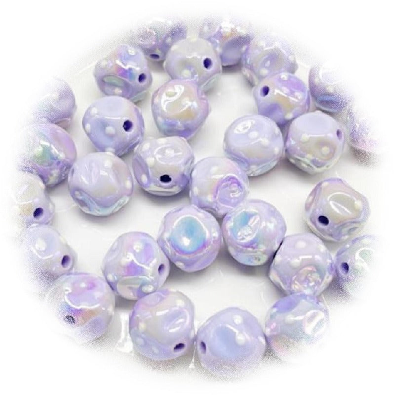 10pcs 16mm Dot Fig Acrylic Beads UV Finish DIY Bracelet Making 2