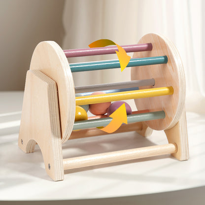 Wooden Rolling Drum Musical Instrument Educational Toy for Infants 3